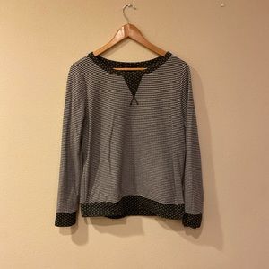 Dark Gray and White Striped Sweater